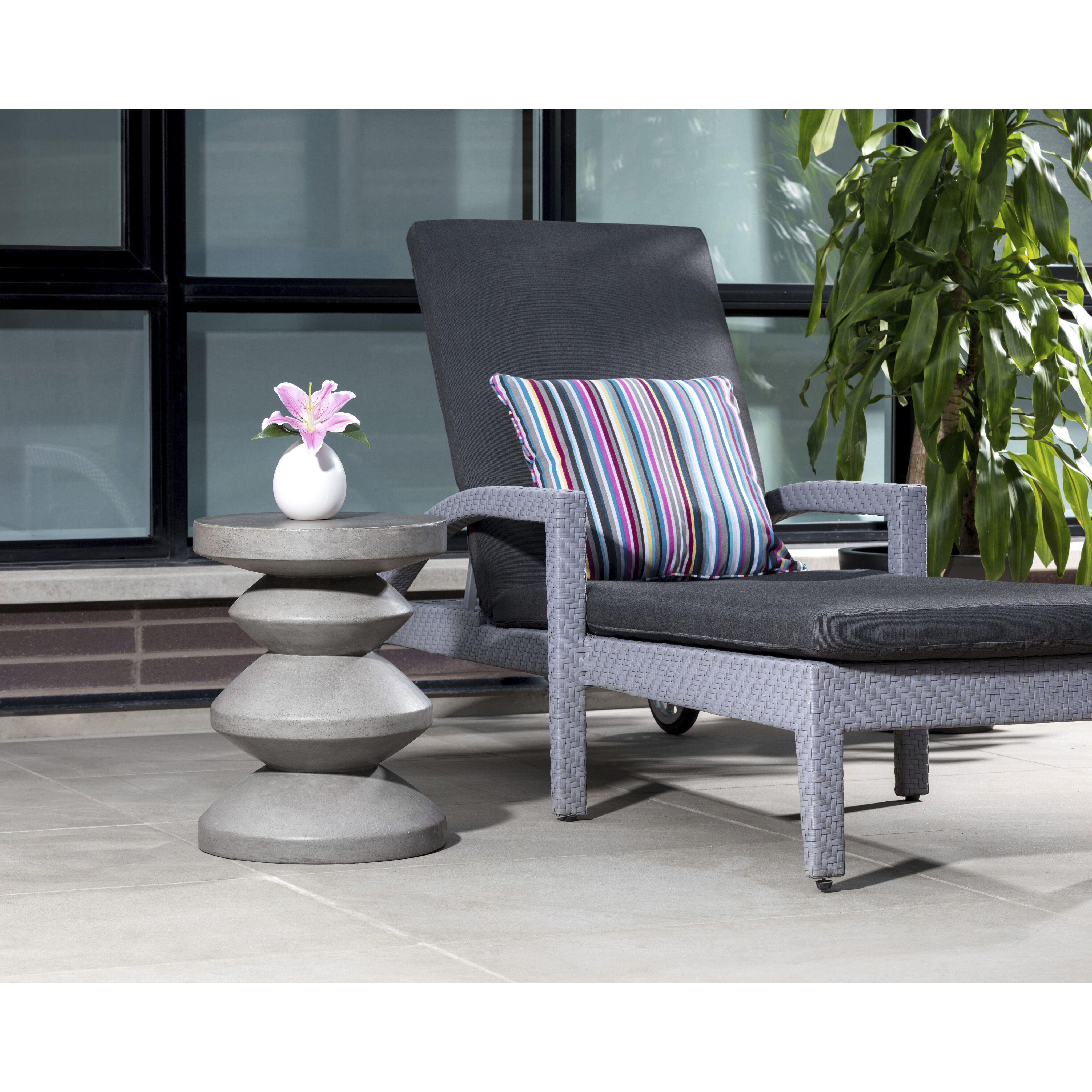 Athen 20.5 X 16.5 inch Grey Outdoor End Table